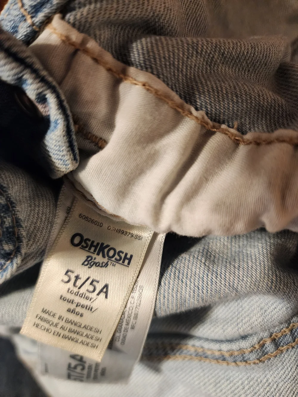 Vintage OshKosh B'gosh Light Blue Denim Overalls with Pink Heart Print